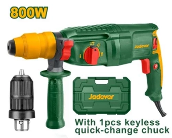 Перфоратор электрический 220V 800W; 2,5J; с быстросменным патроном; SDS plus; Jadever