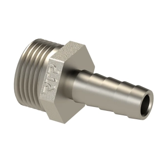 Штуцер для шланга латунь Ø14x1/2'', наружная резьба, RTP