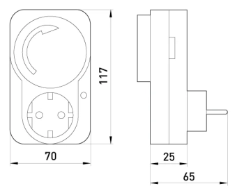 Таймер электромеханический розеточный e.control.t11