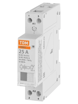 Контактор модульный КМ63/2-25 1НО+1НЗ 2П 25А TDM