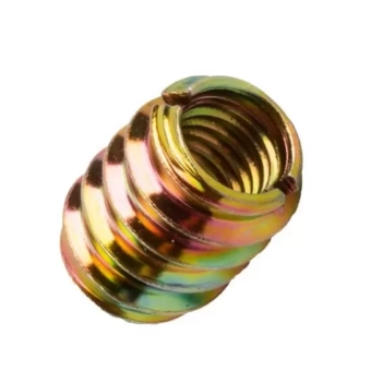 Муфта мебельная врезная резьбовая "LIDER" M*15 желтая оцинкованная DIN7965