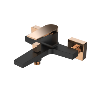 Смеситель для ванны, душа MIDNIGHT BLACK/GOLD ROSE, Invena, Польша