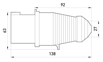 Силовая вилка переносная  3P 220В, 32А (023)