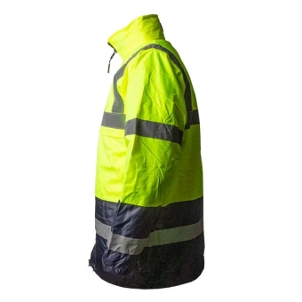 Куртка 5-в-1 длинная утепленная, L, 100% полиэстер (оксфорд), цвет зел/син, светоотр. Profmet