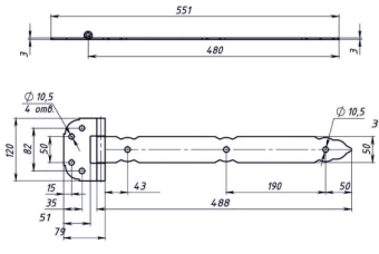 Петля стрела  PS-480 (3,0 mm)