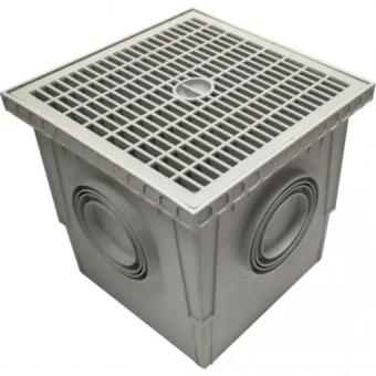 Ревизионный колодец для ливневки с решеткой TOP- 30*30*30см, Серый, Hydrosistems