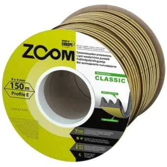 Уплотнительная лента Zoom Classic "E" (9х4мм), белая