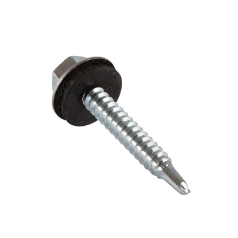 Саморез 4,8x25мм по металлу, кровельный, с буром, до 2мм, цинк EPDM