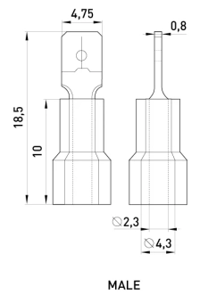 Изолированный разъем штекер dd.m.1,5-2,5 синий