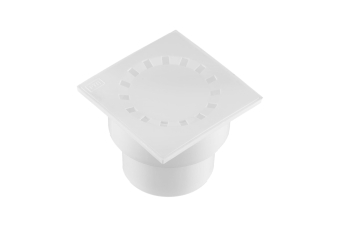 Вертикальный трап RTP с сухим затвором с поплавком белый D 110, 150х150 мм