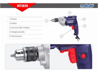 Дрель электрическая 10 мм, 220-240V, 550W, 0-1200 об/мин, MiniStyle Makute