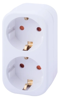 Колодка на  2 розетки e.socket.002.16.3, 2 гнезда, 2P+PE, 16А, с заземлением