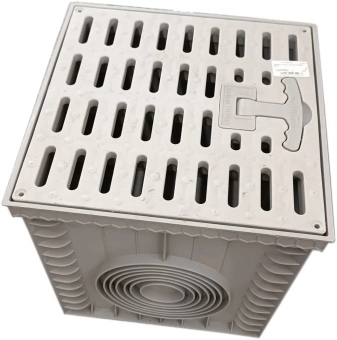 Ревизионный колодец для ливневки с решеткой TOP- 30*30*30см, Серый, Hydrosistems