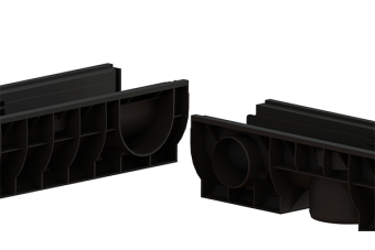 Лоток водоотводный POLYMAX BASIC DN100 H120 с решеткой стальной оцинкованной A15 (1000x160x120)