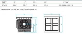 Сборщик дождевой воды с решеткой сверху зеленый TOP  зеленый  200*200 мм