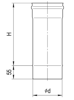 Одностенный дымоход 0,5м Ferrum D150 (0,5мм)