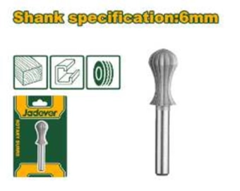 Борфреза (шарожка) ротационная Ø6мм; для дерева, пластика, алюминия; фигурная; Jadever