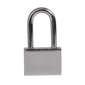 Замок навесной b50мм, чугун, хромир., длинная дужка d7,5мм