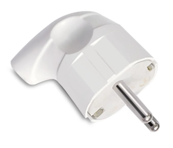 Вилка 2P+E 16A угловая белая Mutlusan