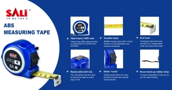 Рулетка в облегченном корпусе ABS, 65Mn, 3м*16мм, SALI