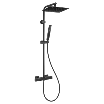 Душевая колонна с термостатическим датчиком +38°C SVART BLACK, Invena, Польша