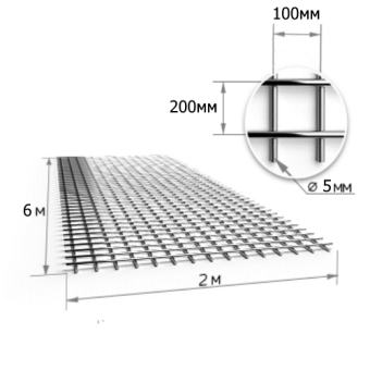 Сетка дорожная/кладочная VR (200*100) d.5 (2m*6m)