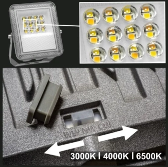 Светодиодный прожектор PL-FLP-10-3CCT 10W CCT 3000K/4000K/6500K