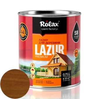 Лазурь Алкидная для дерева, Каштан, LAZUR Rolax 0.75л