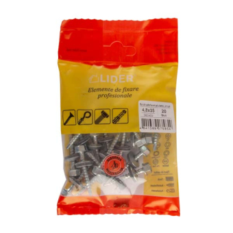 Саморезы кровельные по дереву 4,8x25мм, оцинкованный, "LIDER", 20шт.