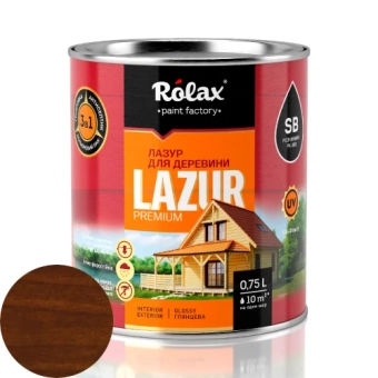 Лазурь Алкидная для дерева, Палисандр, LAZUR Rolax 0.75л