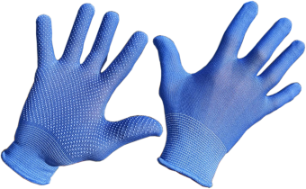 Перчатки полиэстеровые с анти-скользящим покрытием из ПВХ
