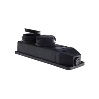 Блок из 2 резиновых розеток  2p+E с крышкой Konza MK105