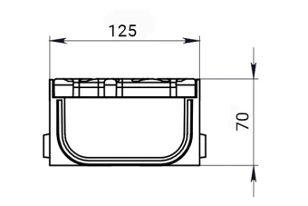 Лоток водоотводный Easy2 DN100 H70,  (1000x125x70мм) класс нагрузки А15 зеленый