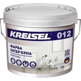Краска акриловая интерьерная, матовая, Kreisel Baza A 012 10L (15kg) Белая