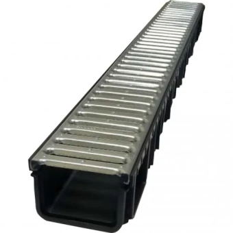 Дренажный лоток ECO COMPACT с оцинкованной стальной решеткой - 110x72x1000