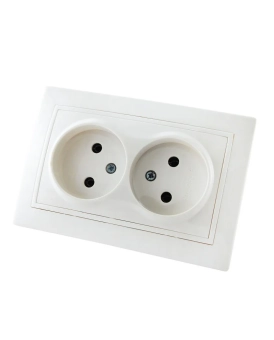 Розетка двойная 2P 10A белая LUNA 1000kW