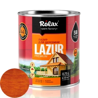 Срок Лазурь Алкидная для дерева, Вишня, LAZUR Rolax 0.75л