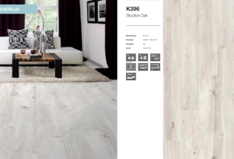 Ламинат Kronospan Castello Classic, Skydive Oak доска, K396, 1285x192x8 мм, 32 кл.