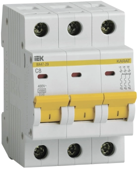 Автоматический выключатель ВА47-29 3P C 8А 4,5кА IEK