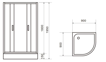 Душевая кабина BS1001/90C CEAR 90*90*195 H14