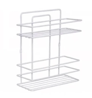 Полка для ванной Perilla 2 яруса, металлическая, белая, настенная (арт. 71309)