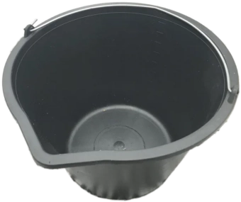 Ведро строительное 14L, пластик, с носиком, черный, Инагропром