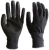 Полиэстеровые перчатки с черным полиуретановым покрытием ладони