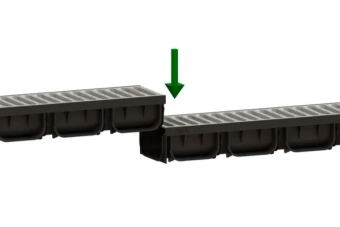 Лоток водоотводный S'PARK3 DN100 (1000x130x100) с решеткой стальной оцинкованной, класс А15