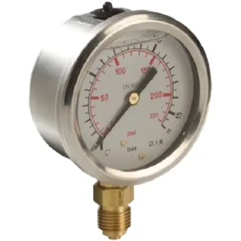 Манометр глицерин  1/4 M 0:16 Bar корпус inox Italtecnica