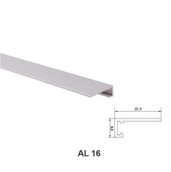 AL 16, Микро плинтус для пола, матовый серебристый, 2.5 м