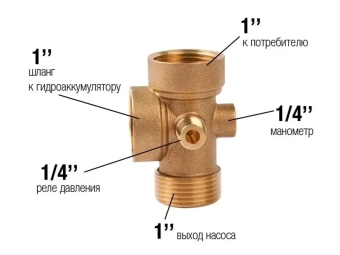 Бронзовый коннектор 5 выходов Pedrollo