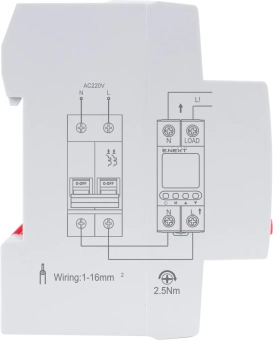 Реле контроля напряжения однофазное 63А с индикацией e.control.v63