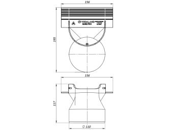 Заглушка пластиковая с выпуском 110 мм для лотка пластикового Base DN100 H120/H135