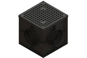 Решетка ливневая пластиковая PolyMax Basic для дождеприемника 400х400 A15 (388x388x24)